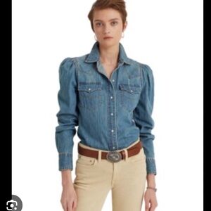 Lauren by Ralph Lauren denim shirt size large